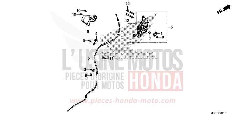 PARKING BRAKE LEVER for Gold Wing CANDY ARDENT RED (R367B) from 2020